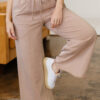 99128465-6f888e5a1a25f249.jpg Smoke Gray Solid Color Mineral Wash Piping Trim Pocketed Wide Leg Pants