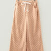 99128029-704011cab6e1918d.jpg Khaki Polka Dot Print Drawstring Wide Leg Pants