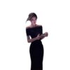 564075506 One-Shoulder Elegant Slim Fit Waist-Cinching Bodycon Long Dress