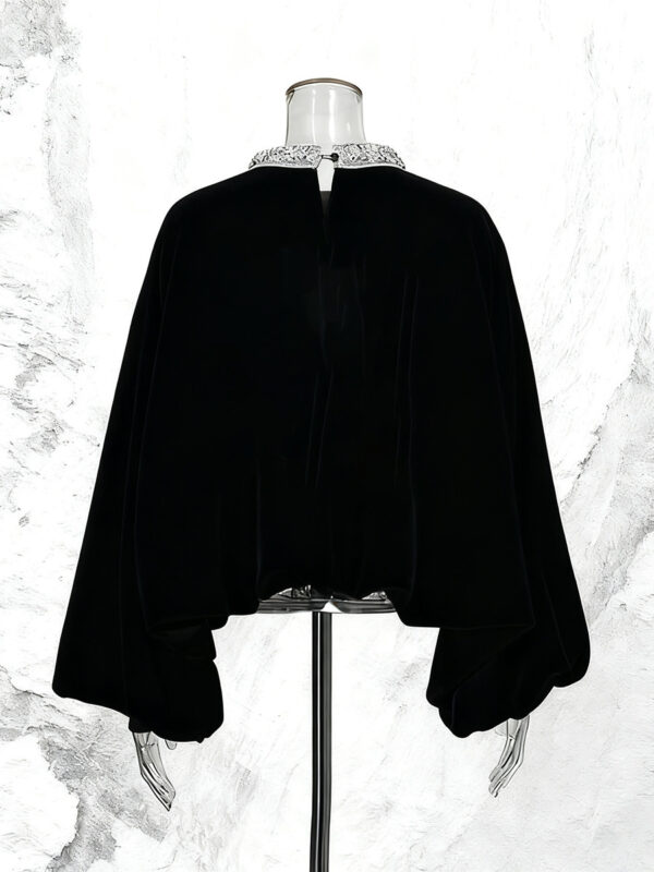 Round Neck Rhinestone Loose Solid Color Pullover Shirt