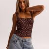Polka-dot Printed Underwire Camisole For Parties And Dates