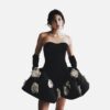 565302756 Strapless Florals Ball Grown Mini Bandage Dress