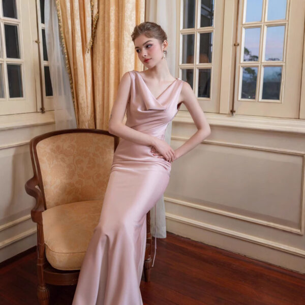 High-end Formal Wear Bridesmaid Solid Color