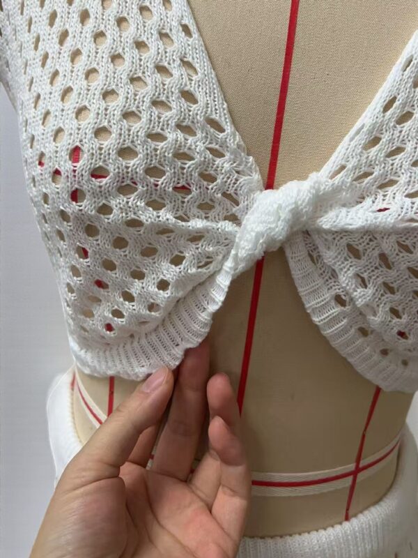Summer New Knitted Top Beach Dress Two-Piece Set