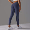Brushed V Waist Pleated Solid Color Yoga Pants