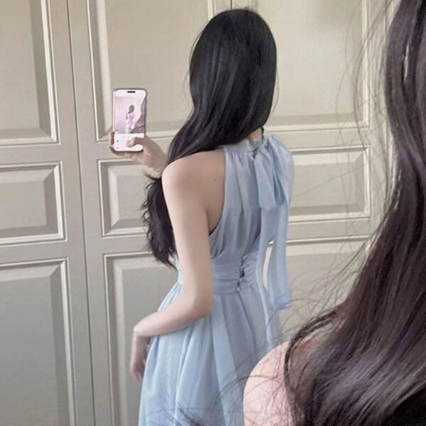 564075200 Blue Strapless Backless Petite Beach Vacation Fairy Long Dress