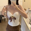 8174a764-e194-4c79-81af-3f3f8f5f744a.jpg Womens Fashionable Bow-Knot Slim-Fit Halter Neck Camisole