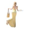 French Style Yellow Strap Dress for Women