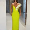 Elegant Flower One Shoulder Bodyco Banquet Gowns