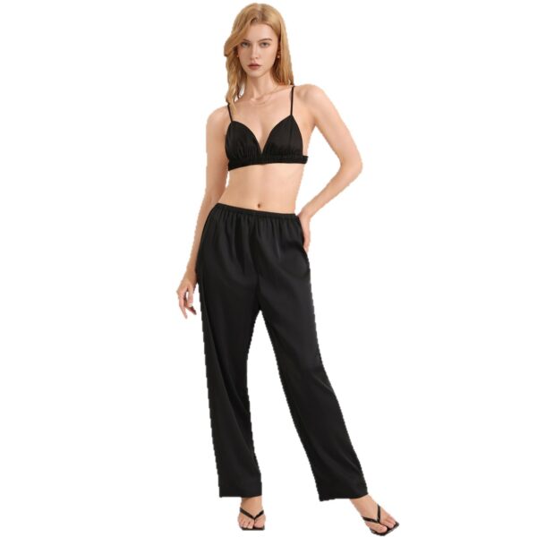 8380e552-0003-45bb-874b-6be4223d59dd.jpg Zebra-Print Satin Chiffon Pajamas For Women Summer Cami Top And Pants Casual Loungewear Set