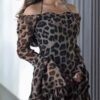 565301552 Women's Sexy Chiffon Watermark Leopard Print Party Dress