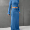 Loose Casual Solid Color Long Sleeve Dress Two-piece Set