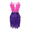 High Waist Feather Crystal Design Mini Dress