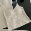 Womens Retro Floral Lace Camisole Top