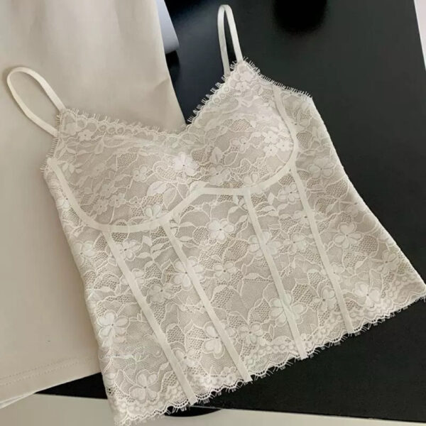 Womens Retro Floral Lace Camisole Top