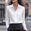 Long-sleeve Professional Formal Work Uniform Snap-button Shirt
