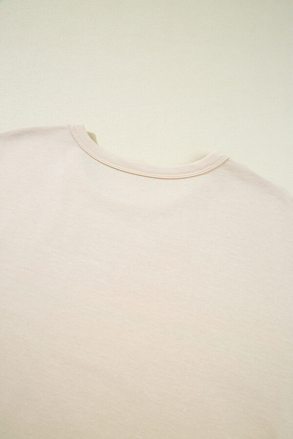 Beige Vibrant Striped Detail Athleisure 2pcs Short Set