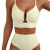 Bikini V-neck Hollow Swimsuit High Waist Women