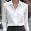 Long-sleeve Professional Formal Work Uniform Snap-button Shirt