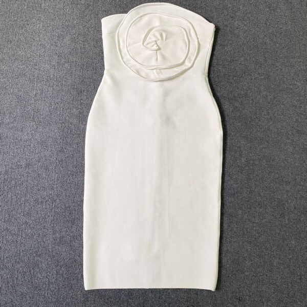 565301383 Sexy white floral bandage dress socialite party dress French dress