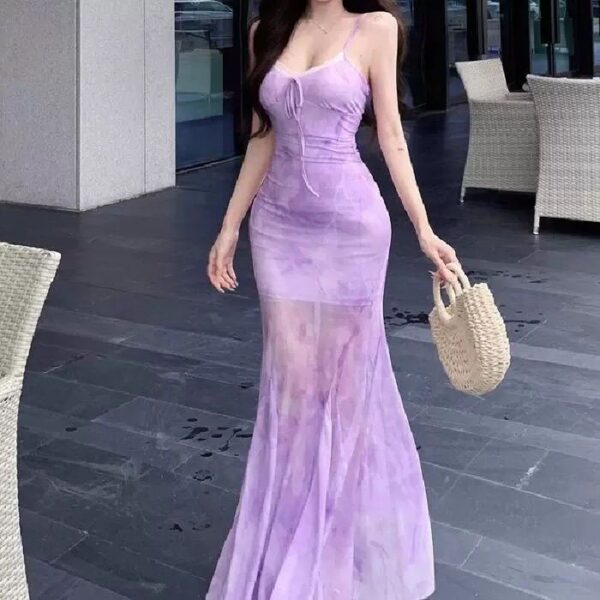 Feminine Resort Style Pattern Type Strapless Dress