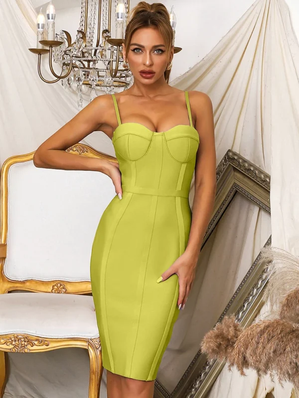 Elegant Spaghetti Straps Bodycon Celebrity Evening Party Dress