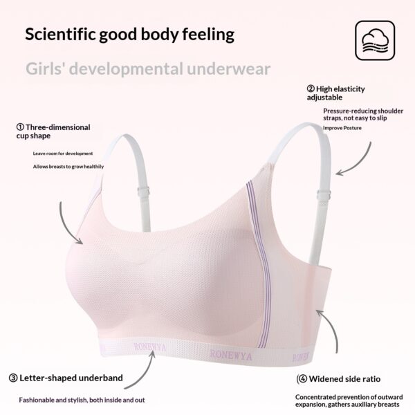 Bra For Developing Girls Wireless Thin Breathable Semi Fitted Sports Vest
