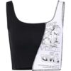 Street Style Womens Tank Top With Patchwork Print