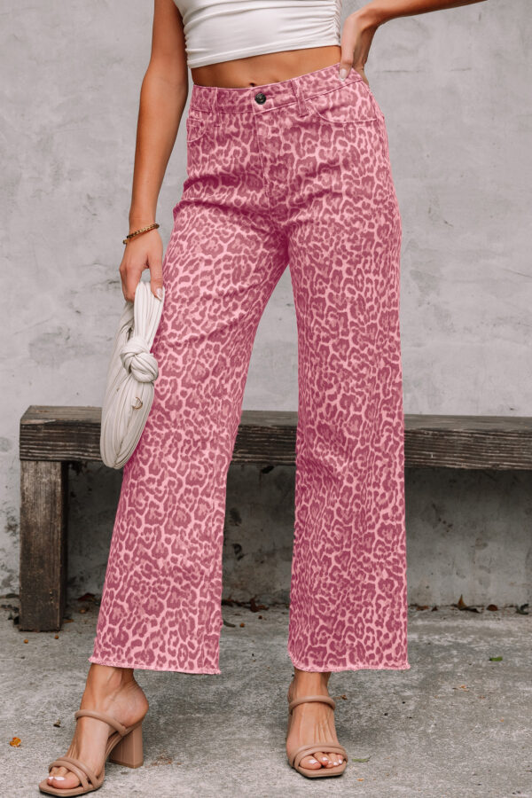 99127936-9a1463ce7911e44f.jpg Rose Leopard Frayed Edge Wide Leg High Waist Jeans