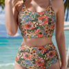 Bikini Sexy Print High Waist Split Swimsuit For Women