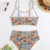 Bikini Sexy Print High Waist Split Swimsuit For Women