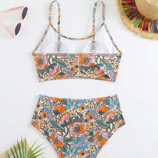Bikini Sexy Print High Waist Split Swimsuit For Women