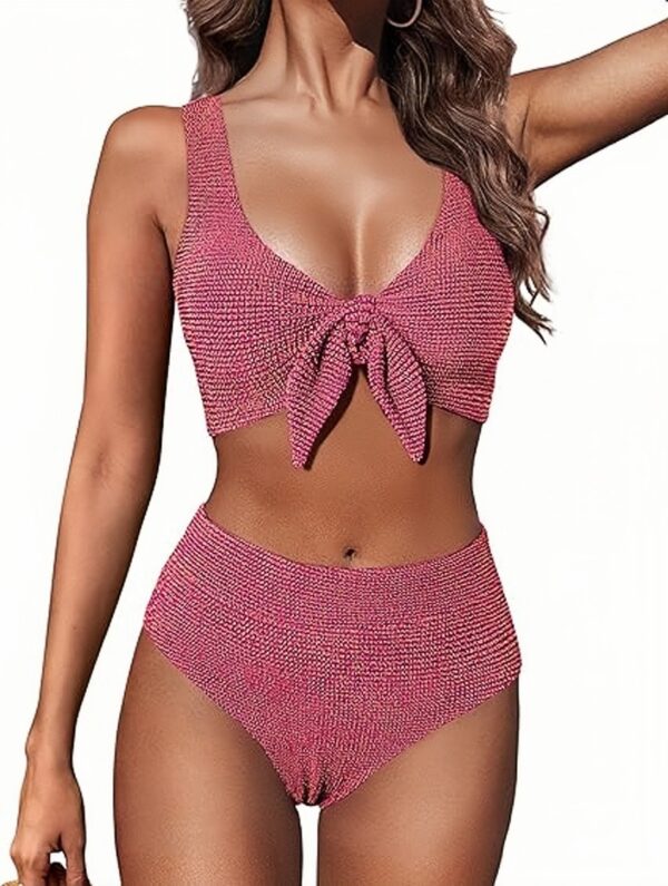 9ce25ff9-b88b-408c-89d3-088031974c74.jpg V-neck Lace-up Gold-thread Jacquard Split Swimsuit