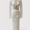 Summer New Knitted Top Beach Dress Two-Piece Set