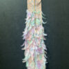 New Model Colorful Feather Rhinestone Elastic Wrap Hip Long Dress