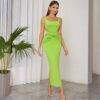 banquet suspender green bandage dress for women