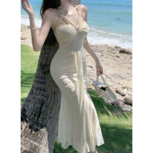 567616433 Pure and Sexy French High-end Mesh Strapless Dress Women's Waist-cinching Slimming Banquet Formal Long Dress