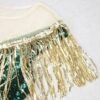 New Dark Green Sequin Temperament Tassel Long Skirt Evening Dress