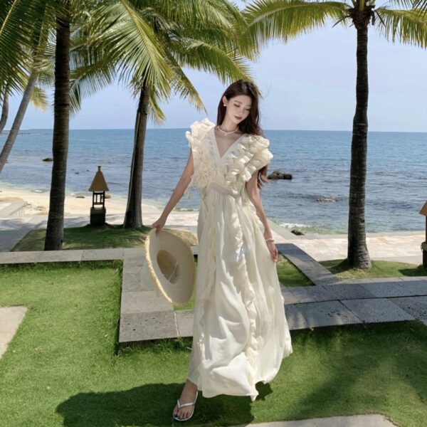 Beach Vacation Dress Fairy Flowing Summer Long Dress