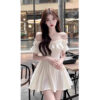 Elegant and Seductive Style with Ruffle Trim Short Sleeveless Dress