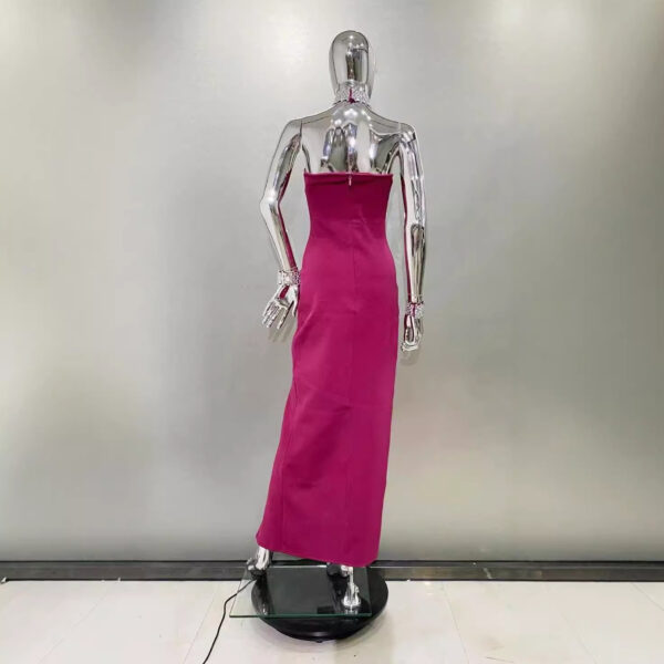 565301672 Sexy backless hanging neck with diamond studded party dress