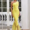 One Shoulder Long Evening Party Dress