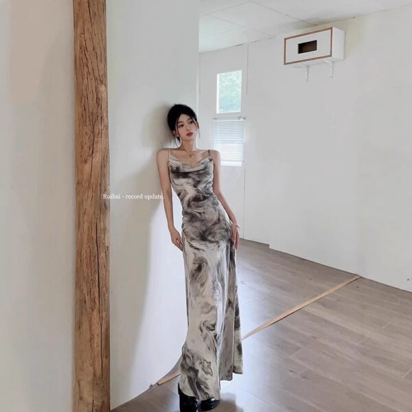 564075132 French Swing Neckline Elegant Fitted Bodycon Mermaid Long Dress