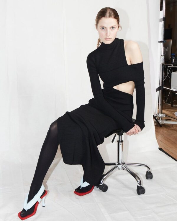 565303862 Casual High Split High Street Party Club Mid-Calf Dress