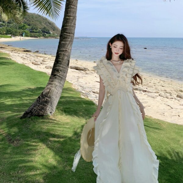 Beach Vacation Dress Fairy Flowing Summer Long Dress
