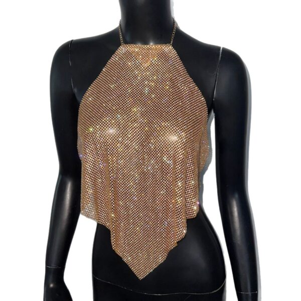 Metal Sequins Full Diamond Camisole Party Hot Girl Halter Vest