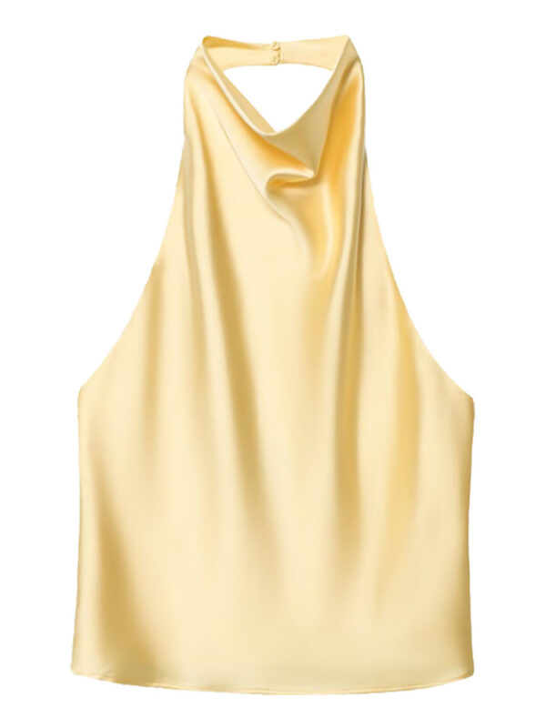 Womens Silk Satin Elegant Halterneck Tank Top