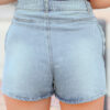 Beau Blue Bow Detail Denim Shorts with Pockets