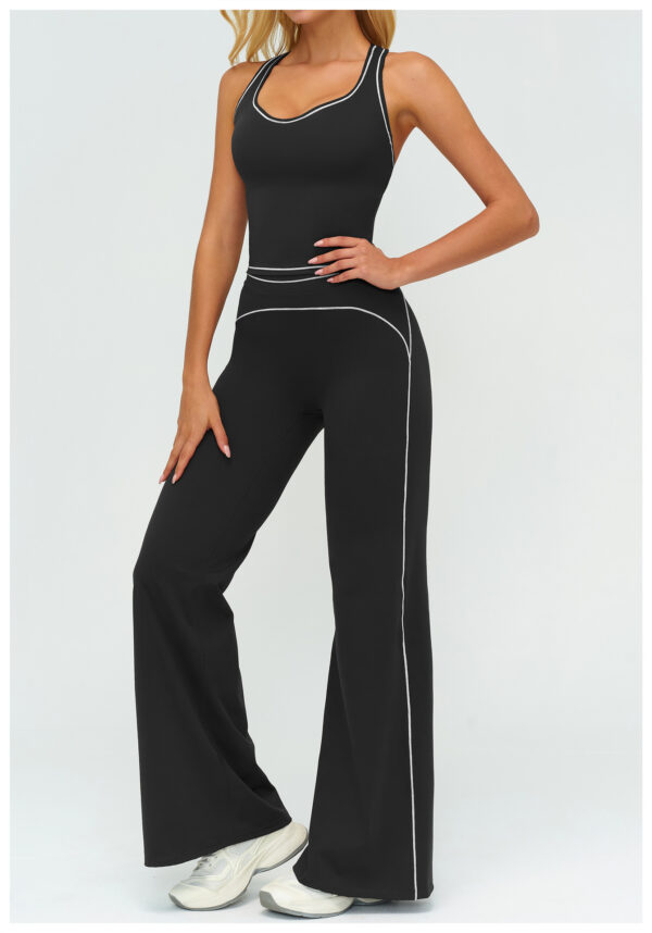 a4e39b7a-a1a8-47a9-a8a3-db5b39fb949b.jpg Womens Yoga Set V-neck Sleeveless Tops And Slim Straight Pants Summer Gym Sports Clothing