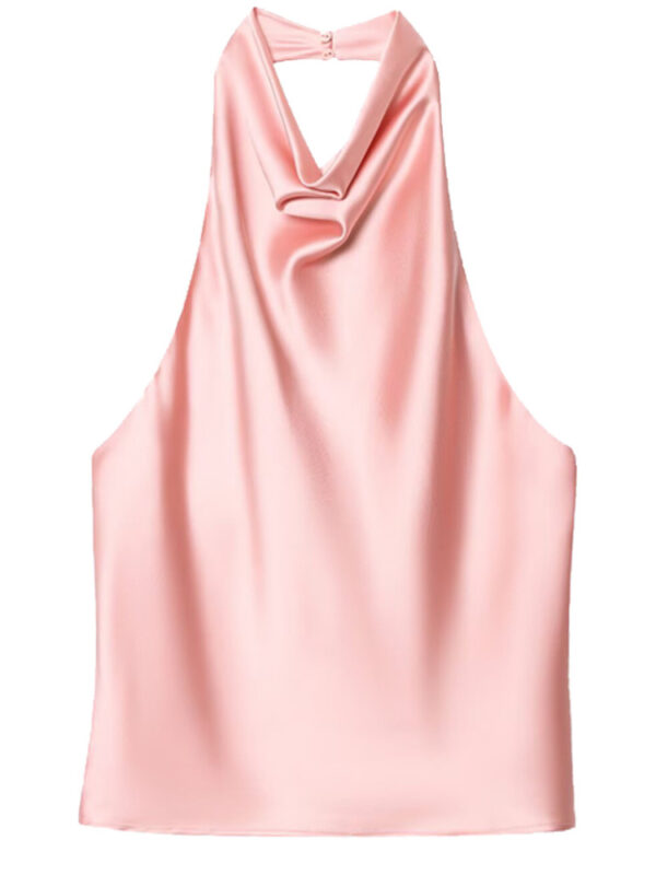 Womens Silk Satin Elegant Halterneck Tank Top